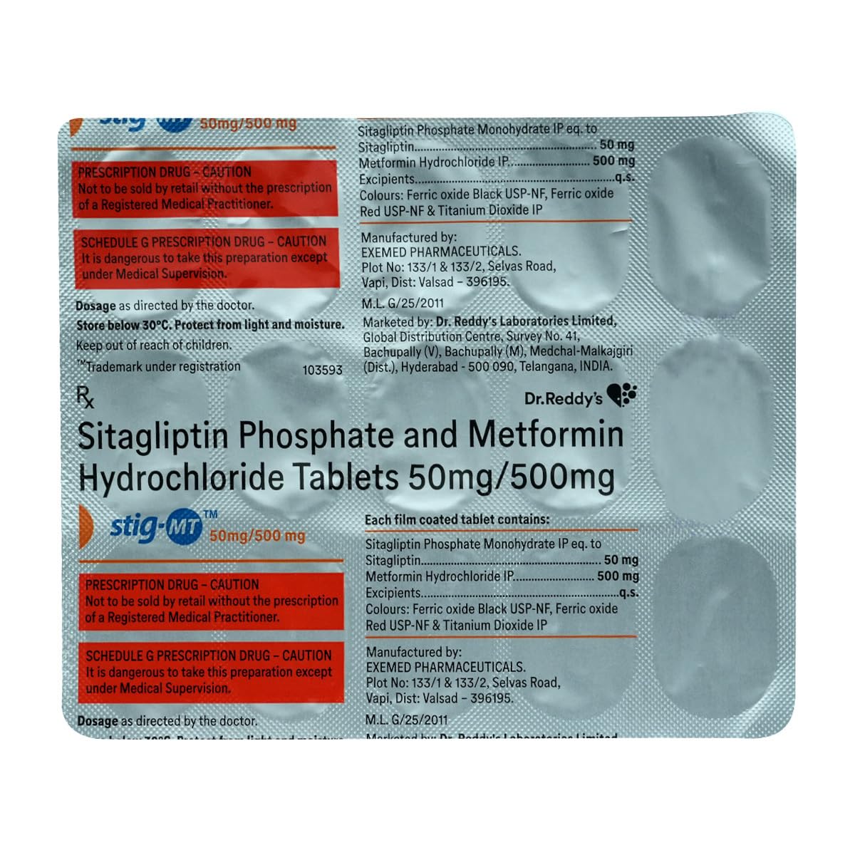 Stig MT 50/500 mg - Strip of 15 Tablets