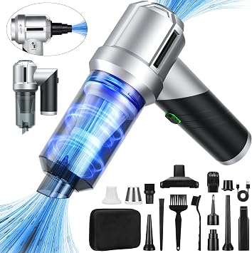 Car Vacuum Portable Cordless with 18000PA Super Suction, 4 in 1 Portable Air Blower/Car Vacuum 90Foldable Handheld Rechargeable Brushless Motor, Gifts for Men for Home, PC