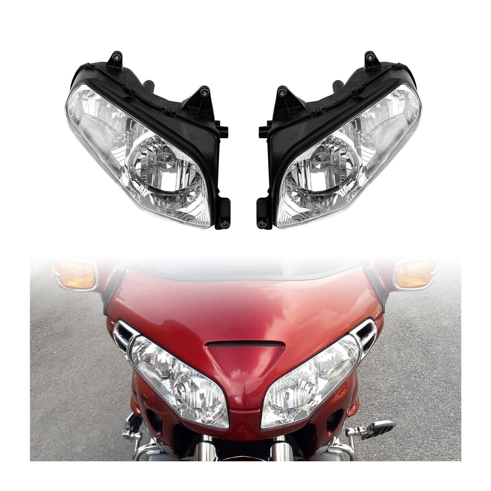 XCZPRKMXY Motorcycle Headlight Assembly Compatible with Gold Wing 1800 GL1800 2001-2011 2008