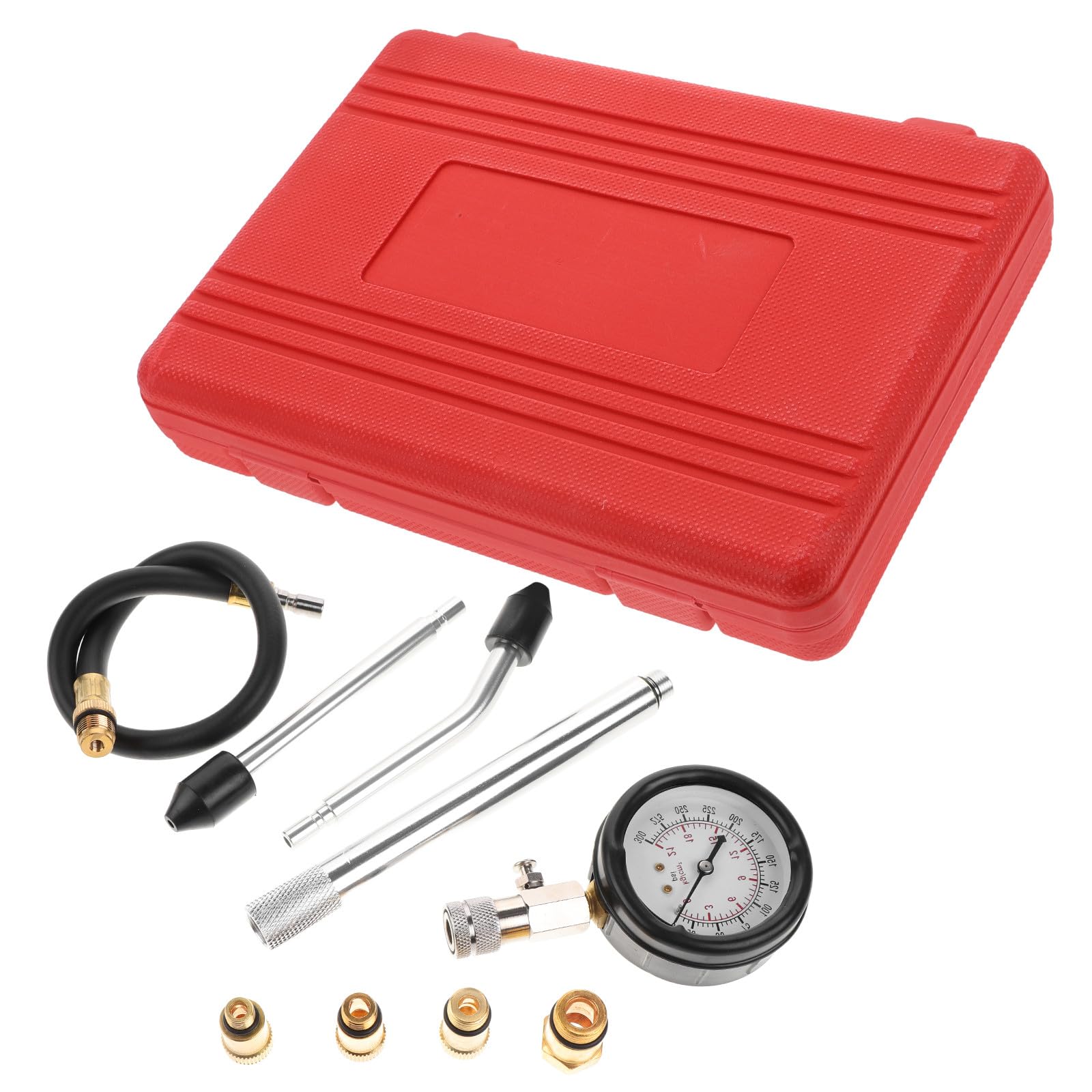 ERINGOGO Kit de Medidor de Compresión Manómetro de Aleación de Aluminio y Plástico para Motores Pequeños para Mantenimiento y Reparaciones en Coches y Motocicletas