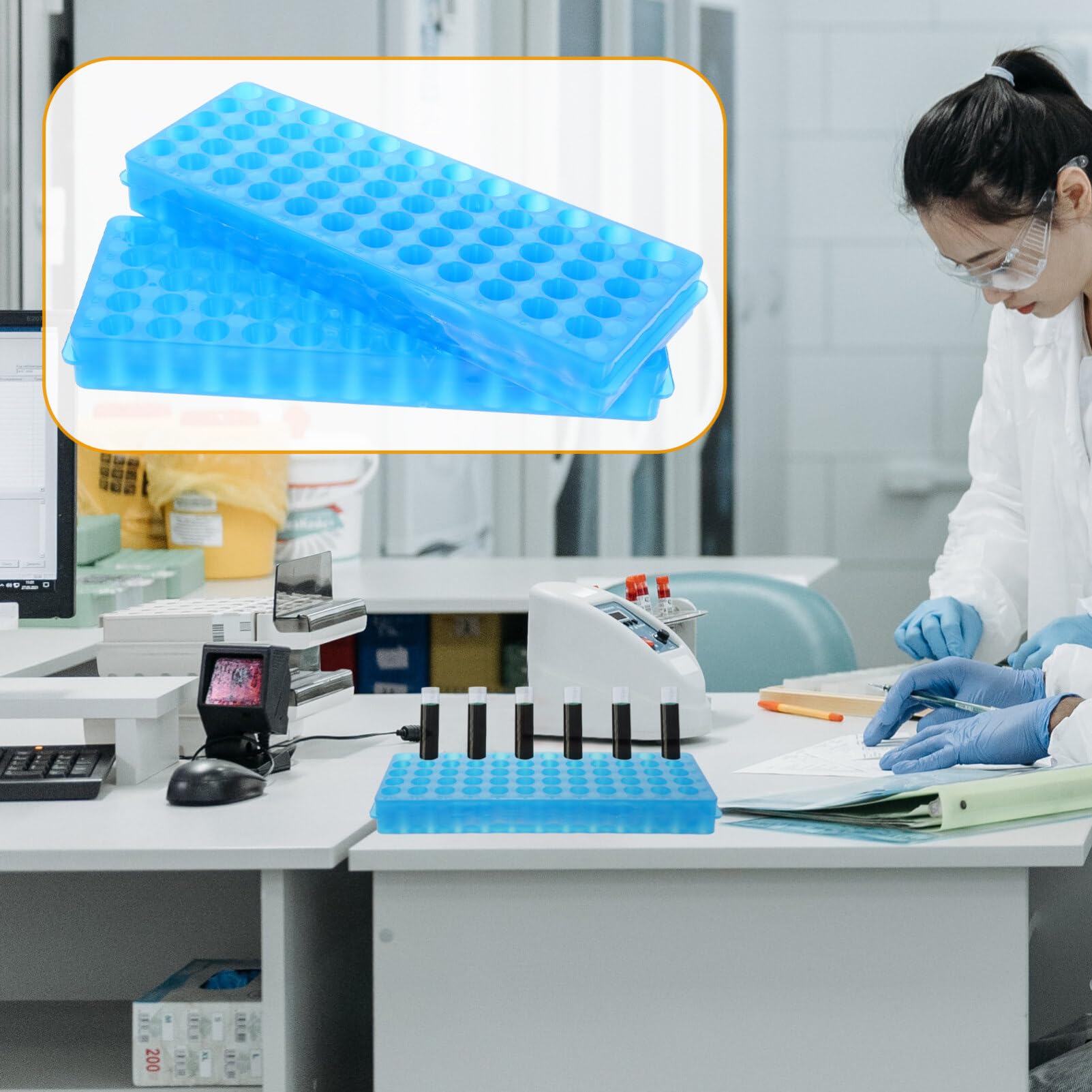 2pcs Centrifuge Tube Rack Test Tube Stand Test Tube Rack Tray Test Tube for Laboratory Test Tube Holder for Chemistry Sampling Tube Storage Rack Test Tube Storage Holder