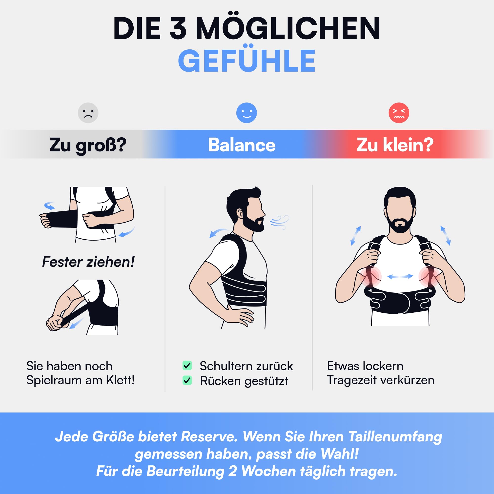 Haltungskorrektur Rücken Damen Herren - Rücken Geradehalter & Rückenstützgürtel, verstellbarer Rückengurt für gerade Haltung, inkl. 2 Schulterpolster