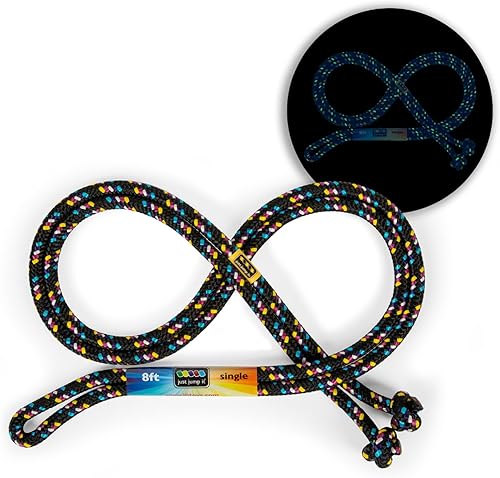 Miniatura 6 de Just Jump It Cuerda de saltar de 8 pies que brilla en la oscuridad para niños, equipo de ejercicio activo al aire libre para jóvenes, accesorios de