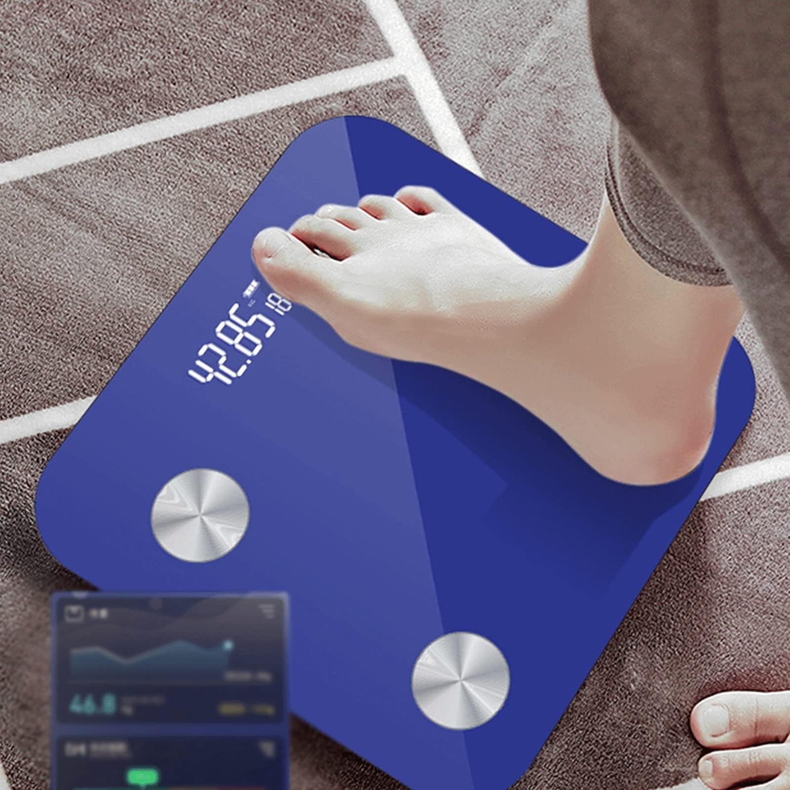 Cyfrowa Waga Waga Waga Bluetooth Waga Do Pomiaru Tkanki Tłuszczowej Łazienka Ważenie Elektroniczna Waga Ciała Waga łazienkowa(Grün)