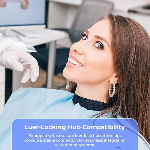 Miniatura 3 de Delineador de punta de entrega dental – Caja de 100 puntas de cepillo ajustables curvadas previamente dobladas Luer-locking Hub – Entrega suave de