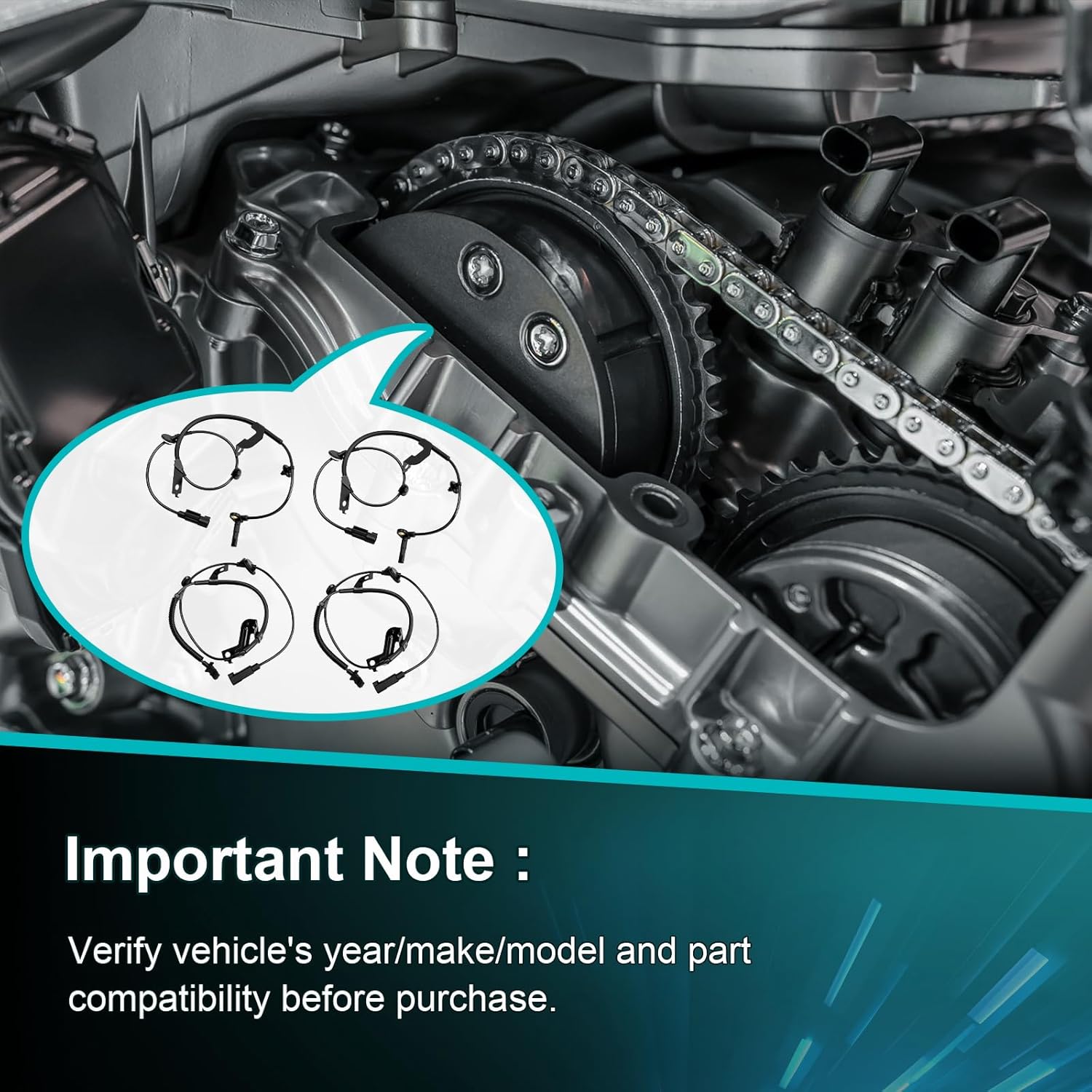 ABS Wheel Speed Sensor Compatible with Dodge Caliber 2007-2008, Jeep Compass Patriot 07 08 2009 2010 2011 2012 2013 2014 2015 2016, 5105065AC, 5105065AB, 5105064AA, 5105064AB 5105572AA