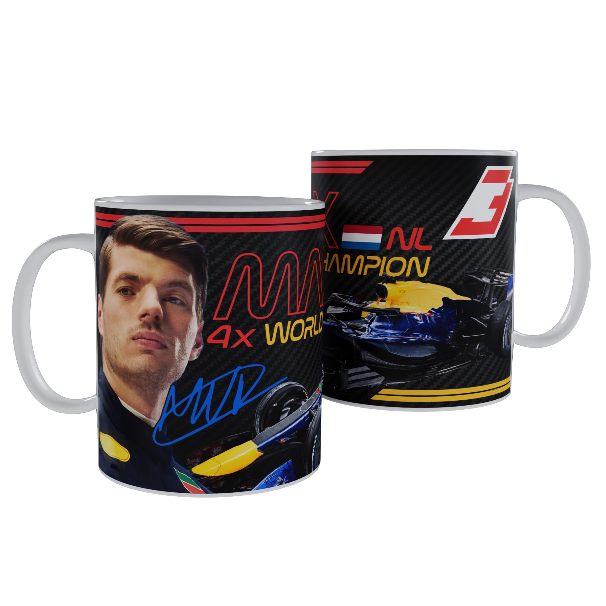 Partisan Max Mug en céramique inspiré de F1 pour fan de course 2026 Noir 325 ml