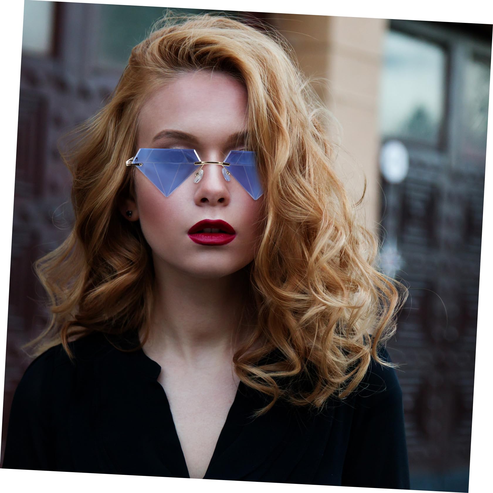 4 Pares gafas con forma de diamante gafas de sol de niño de sol de para ociones especiales de sin montura sin montura ordenador personal