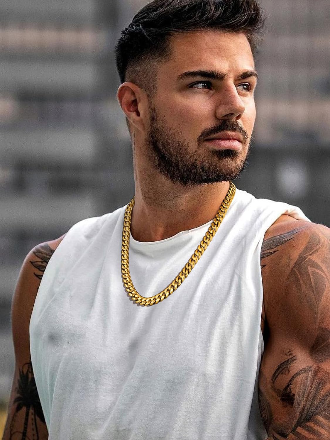 ChainsPro Chunky Miami Cuban Link Chains for Men,Stainless Steel Cuban Chain Necklace,4.8/6/10/14mm Width,No Tarnish& Thick Hip Hop Jewelry,18-30 inch Length, Black/Gold Plated/Silver,Send Gift Box - Image 5