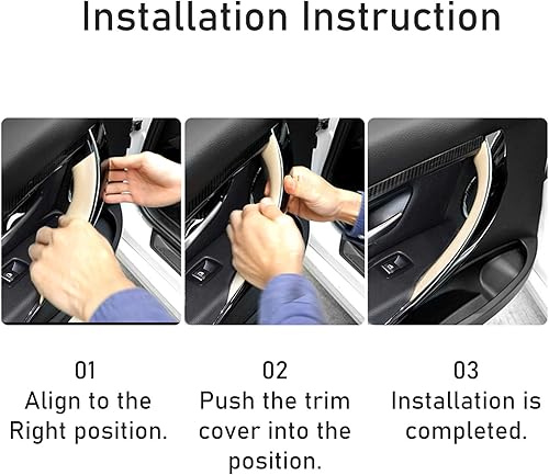 Miniatura 7 de Jaronx 2 fundas para manijas de puerta compatibles con BMW Serie 3 F30F31F80, trasero izquierdo + trasero derecho (compatible con BMW 320i, 325i,