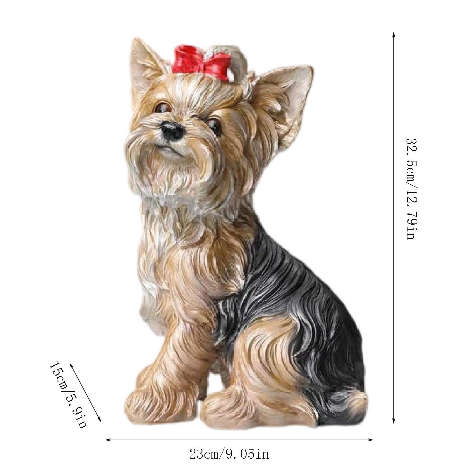 Yorkshire-Terrier-statuetka szczeniaka, realistyczna figura dekoracyjna