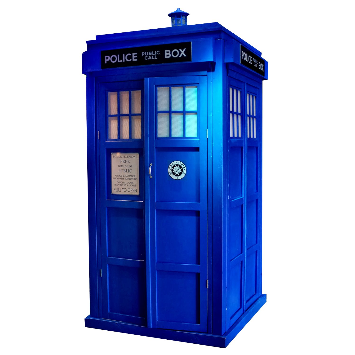 Doctor Corner Police Box Who Blue Window Laptop Car Sticker 8" Tall