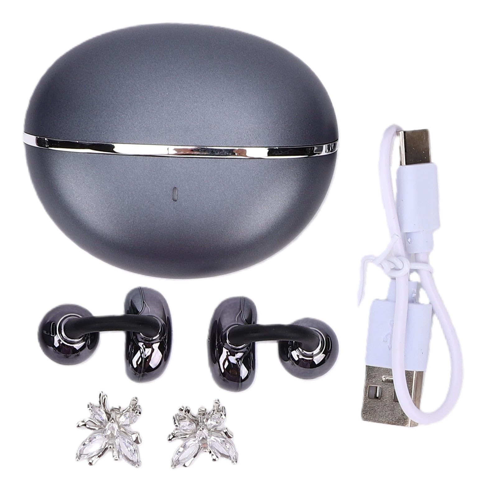Auricolari Wireless A Clip Con Cristalli NAUXIU | Bluetooth 5.4 | 50 Ore Di Autonomia | IP56 | Leggeri 4g - 2