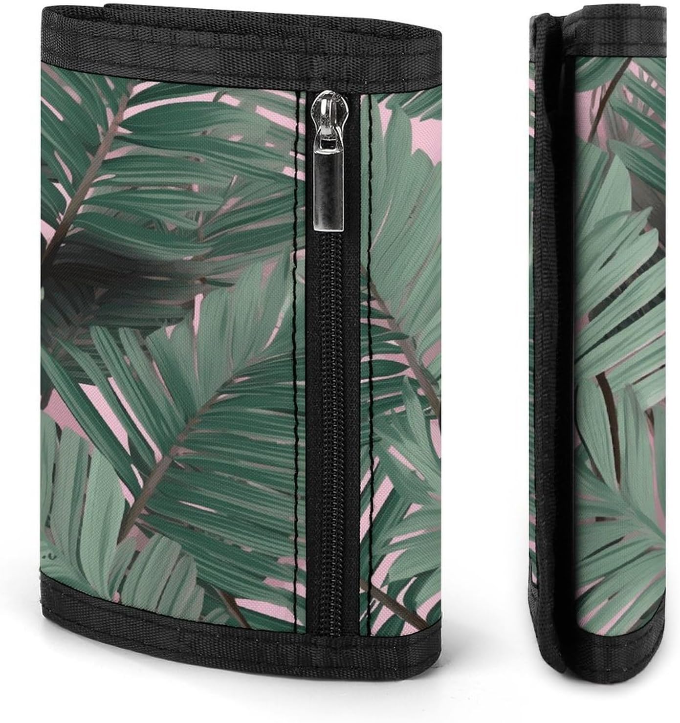 Green Palm Tree Leaves Trifold Wallets Slim Wallet Novelty Pocket Purse Multiple Card Slots Outdoor Travel Wallet Stylish Durable Wallets For Men Women