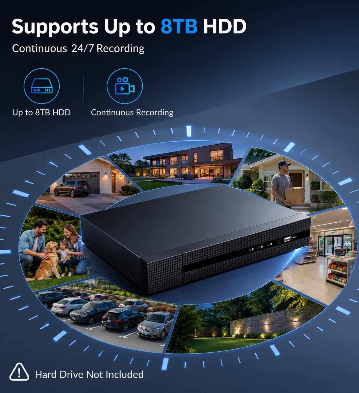 ERI-K104-P4 4-K PoE NVR, 8MP Netzwerk-Videorecorder, H.265+/H.264+, 4 PoE-Ports, HDMI/VGA 4K-Ausgang, 1 SATA-Schacht, ONVIF-kompatibel für IP-Sicherheitskameras