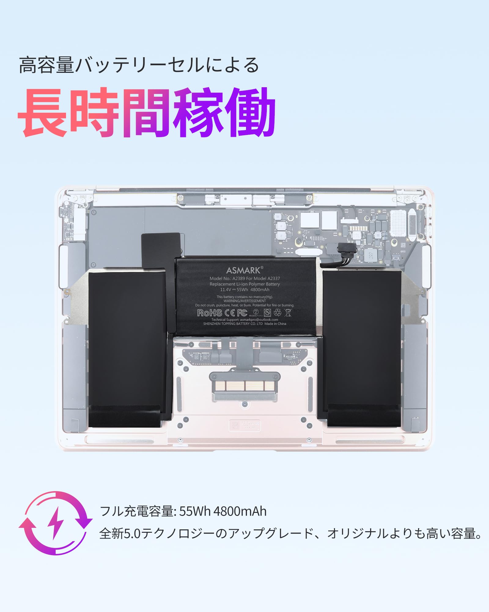 Amazon.co.jp: ASMARK 交換用バッテリー MacBook Air A2337用 13インチ