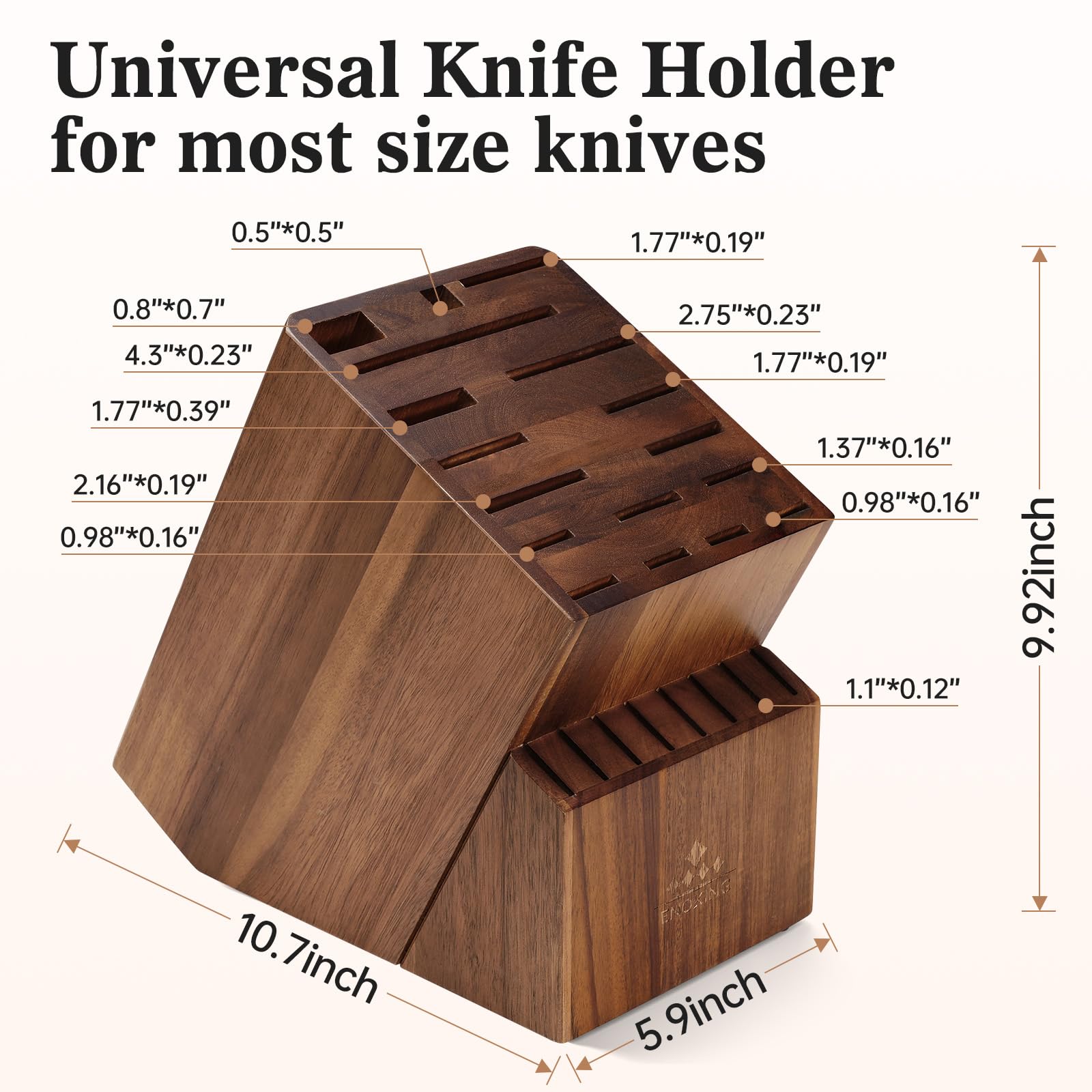 ENOKING Knife Block - 25 Slots, Wood Storage -6