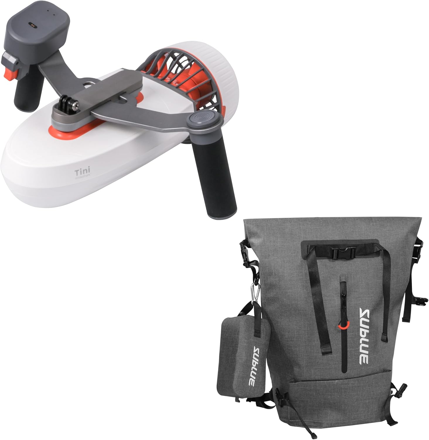 sublue Tini Underwater Scooter with Waterproof Backpack Action Camera Mount Detachable Modular for SUP Paddle Board 2 Gear Speed 45 Minutes Swimming Pool Diving Snorkeling