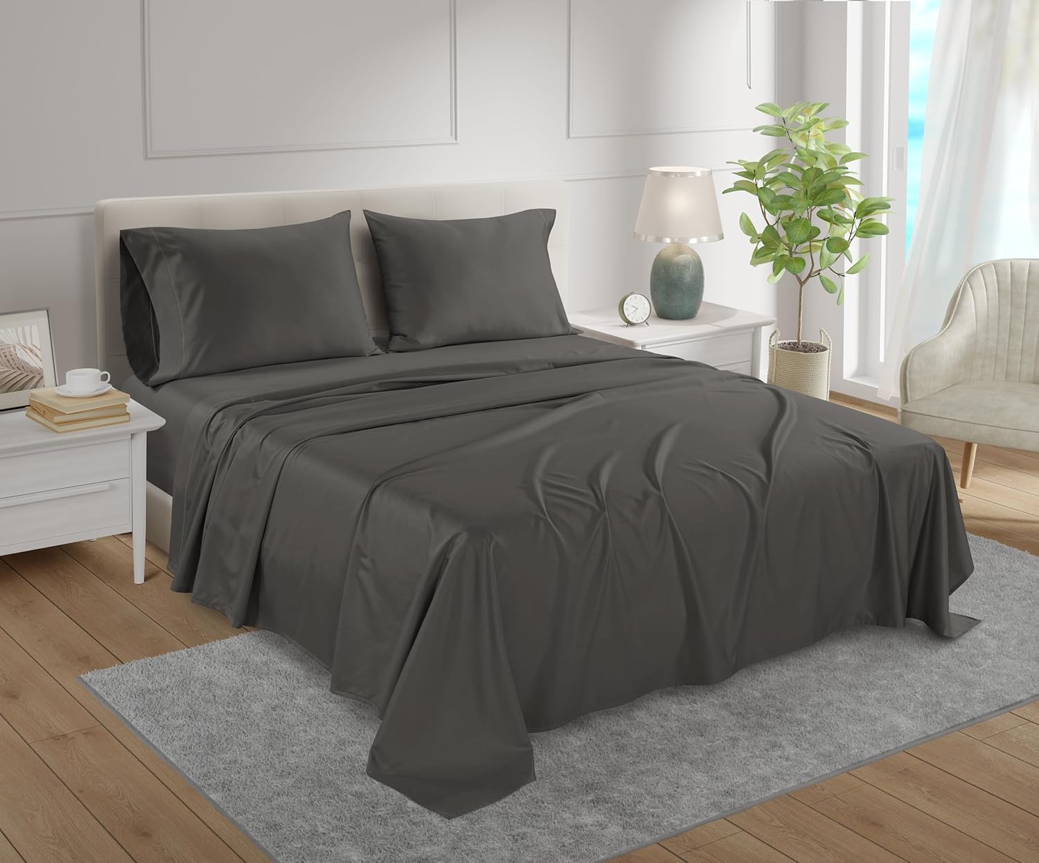 CHATEAU HOME COLLECTION Queen and King Sheet Set Combo Egyptian Cotton Sheets King Size Sets Queen Sheets for