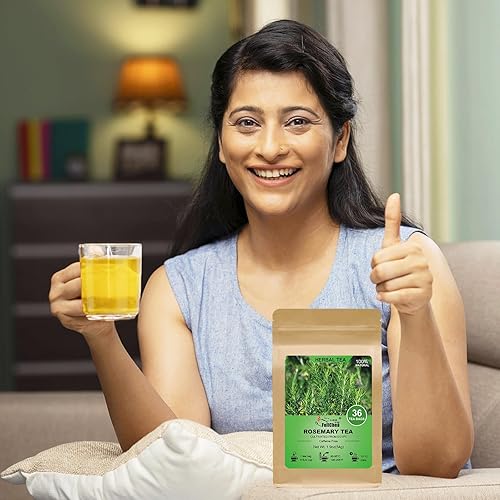 Miniatura 4 de FullChea - Bolsas de té de romero, 36 bolsitas de té, 0.05 ozbolsa - Hojas de romero secas de primera calidad - Cultivadas en Egipto - Sin OMG - Sin