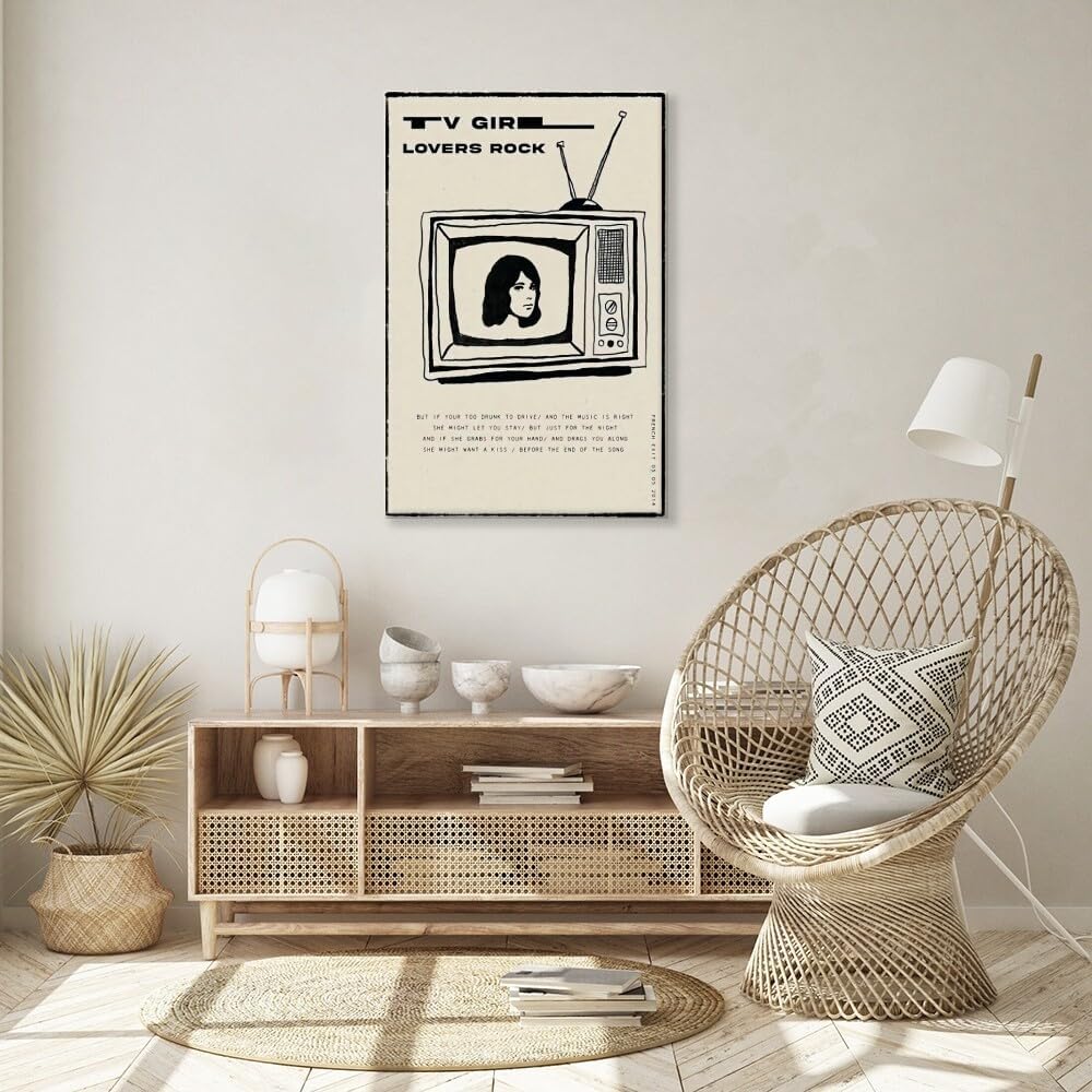 ANtruncate Who Really Cares Tv Girl Poster Music Album Poster Canvas Wall Art Room Aesthetic Modern Decor Painting Teenager Bedroom Living Room Dormitory Decor Vintage Wall Art24x36in Framed, style-7