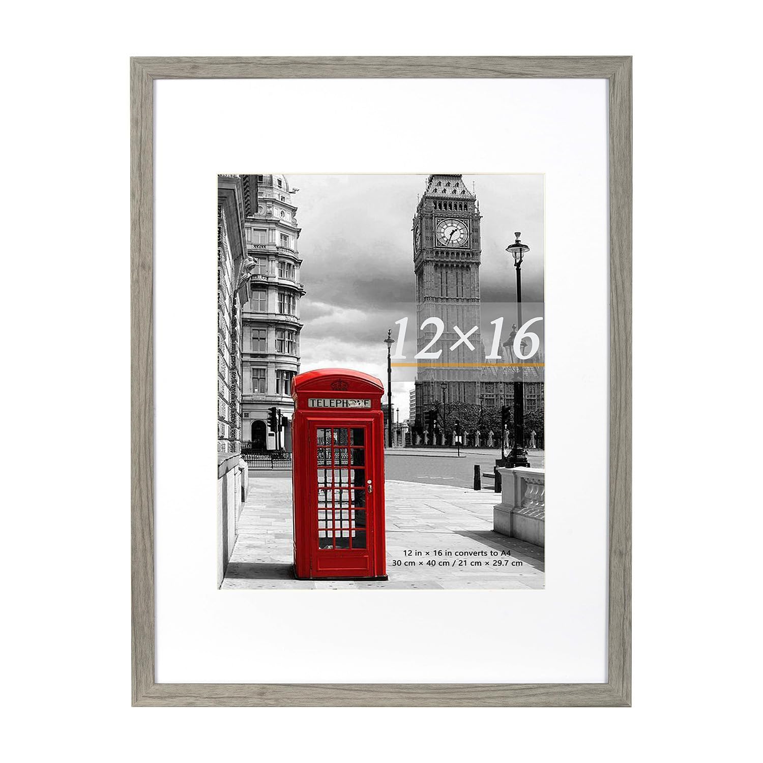 Scholar Tree Cement Grey Picture Frame 12x16 (30x40cm) with Mount for 8.5x11, Set of 3, 30x40cm Poster Frame,Wall Mountable - Image 4