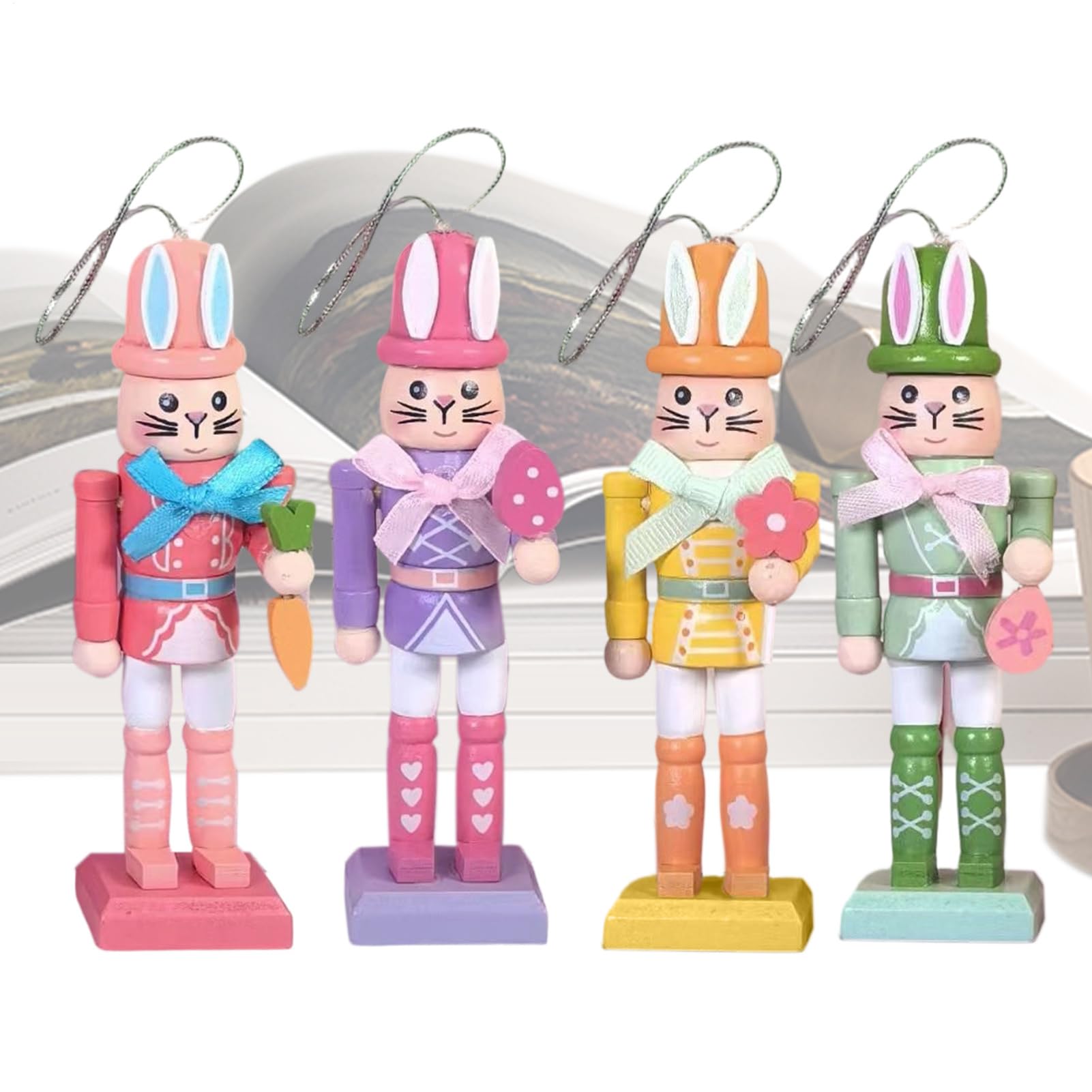 Casse-Noisette Lapin en Bois : finis les décors fragiles, figurine Pâques stable table