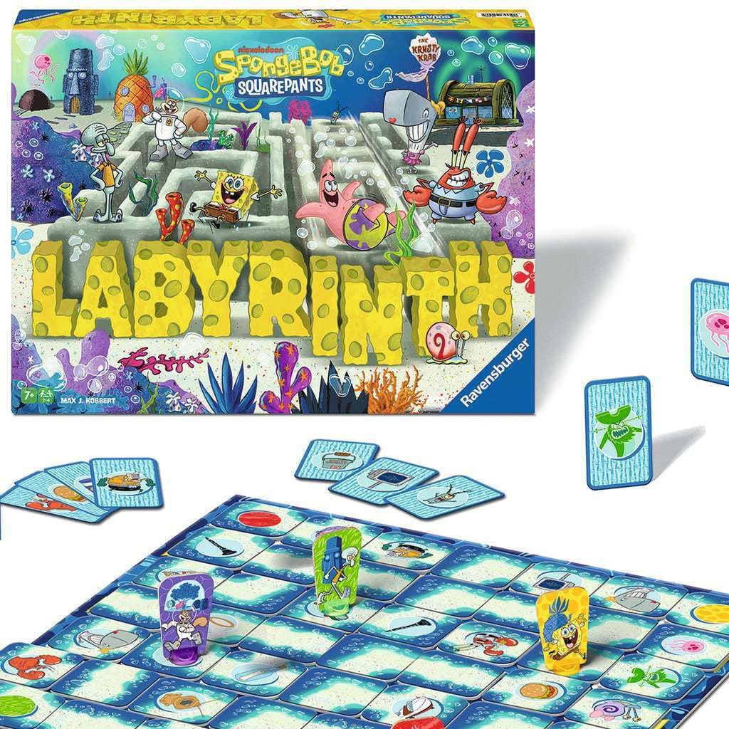Ravensburger Games 25090 - Spongebob Squarepants Labyrinth - Le Jeu Classique dans Le Style de la série pour 2 à 4 Joueurs de 7 Ans et Plus