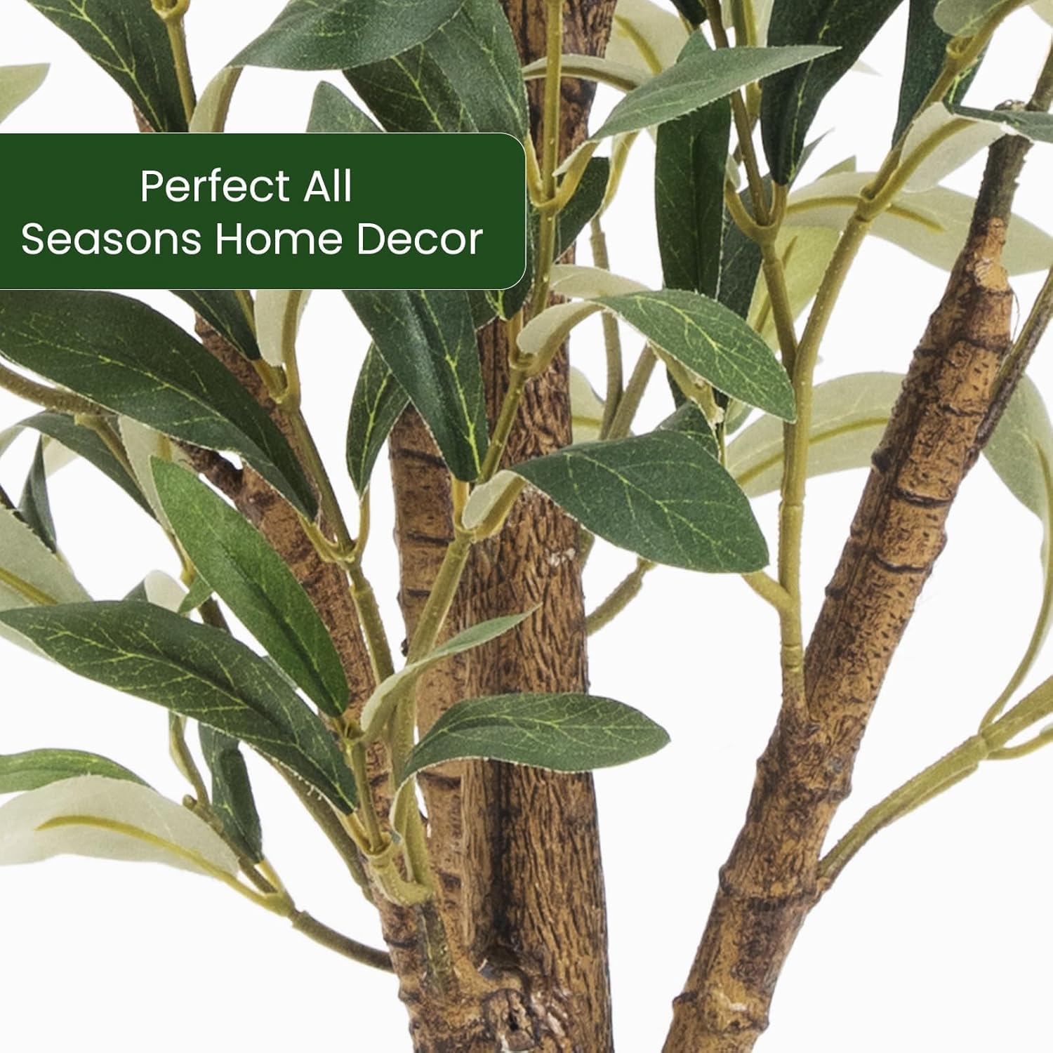 Artificial Fake Olive Tree 5FT Tall 1Pack Faux Silk Olive Tree for Home Living Room Office Decor Faux Artificial Plants Indoor Fake Potted Plants with Fruit & Free Moss