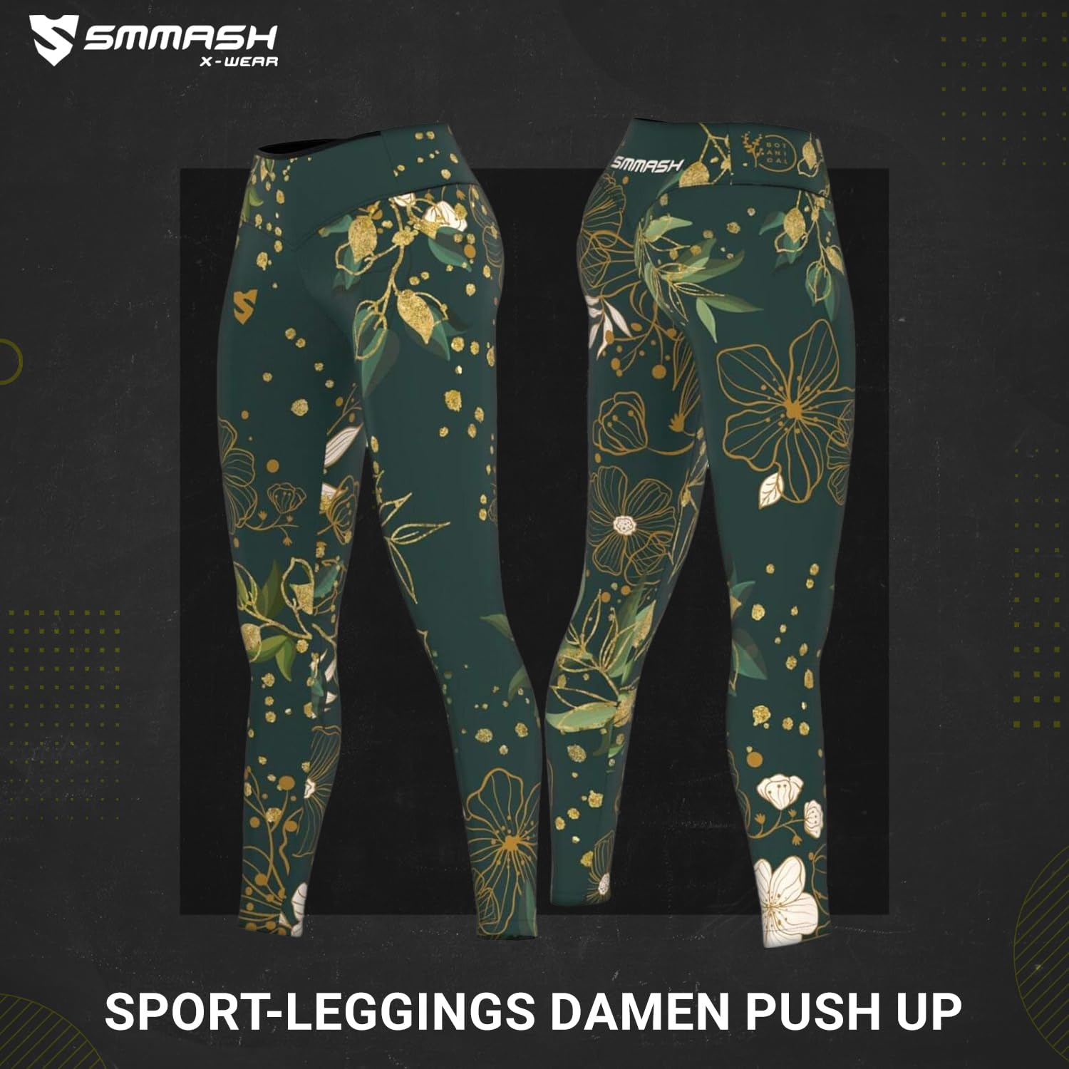 SMMASH Sport Leggings Damen Sportleggings Lang High Waist Push Up Blickdicht Elastisch Figurformend Sporthose Yogahose