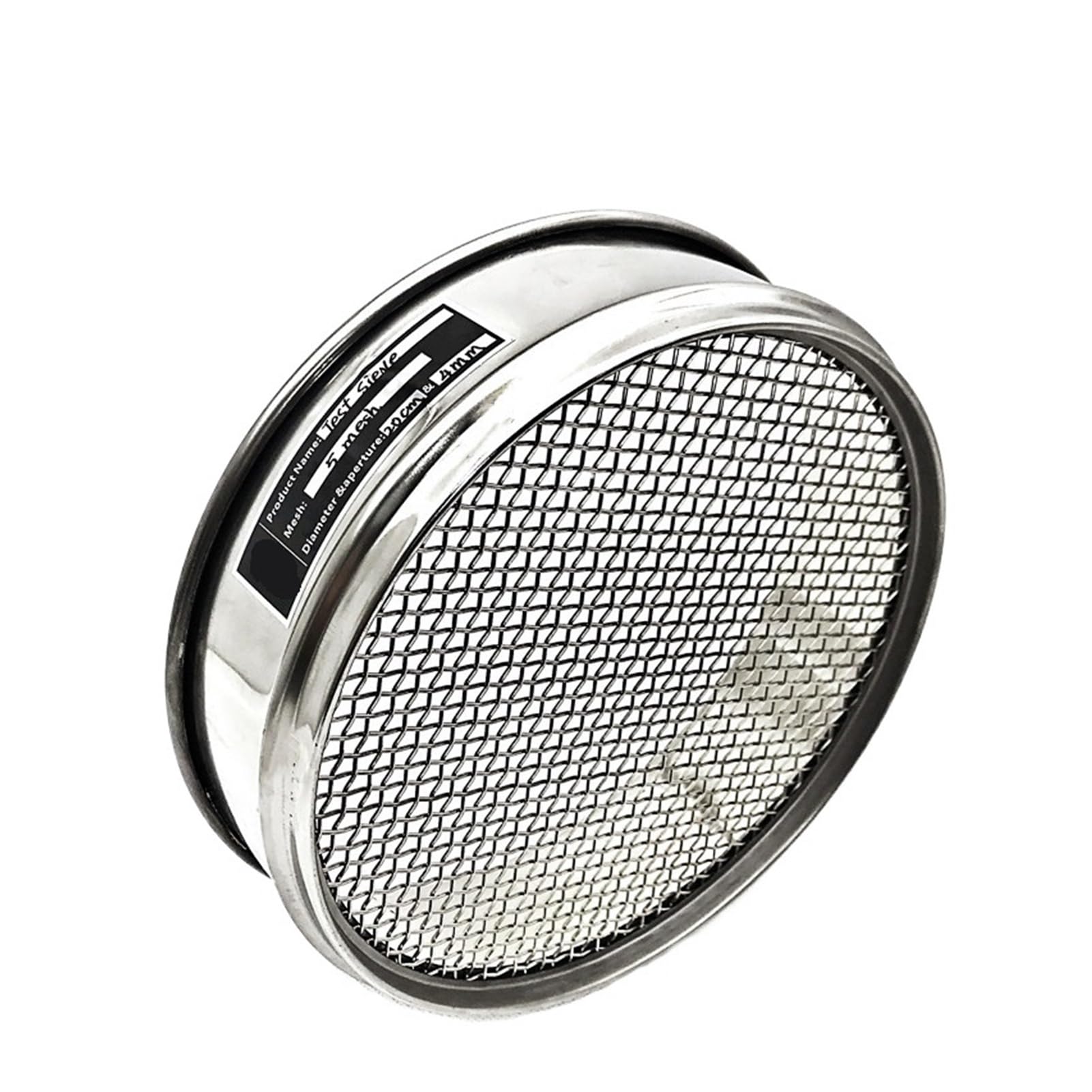 Sito kontrolne, standardowe sito ze stali nierdzewnej, Ø 20 cm, 4-10, wielkość oczek 2 ~ 5 mm (7 mesh 2,8 mm)