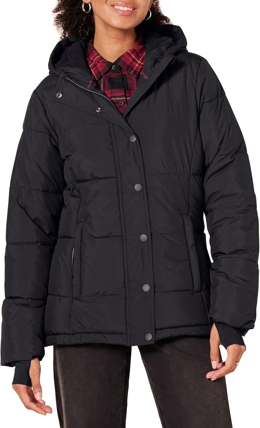 Amazon Essentials Women's Heavyweight Long-Sleeve Hooded Puffer Coat (Available in Plus Size) X-Small Black