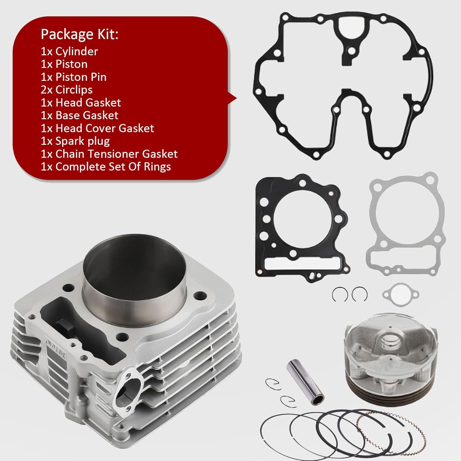 Top End Rebuild Repair Kit Wiseco Piston Gaskets Cylinder Compatible with Honda TRX 400EX 400X 1999-2008 397cc 85mm