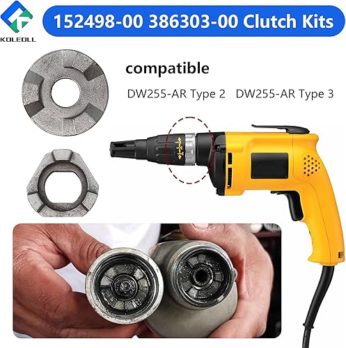 Miniatura 3 de Paquete de 2 kits de embrague 152498-00 386303-00 compatibles con Dewalt DW255-AR tipo 2/3 embrague de salida y embrague intermedio COMBO00194