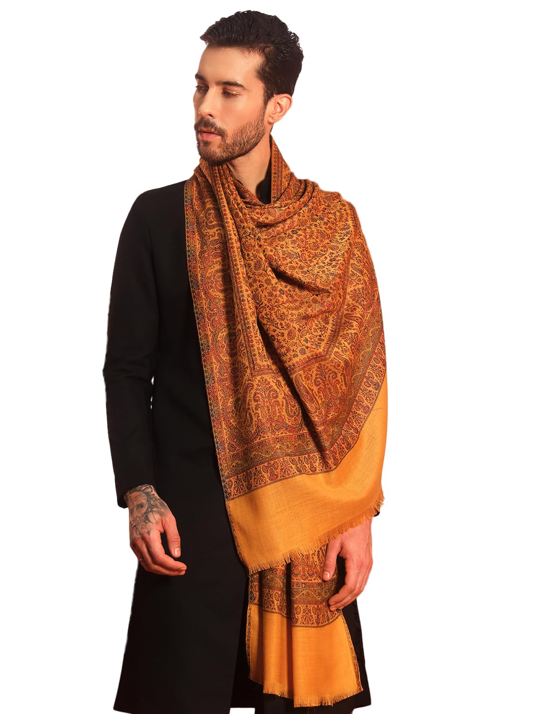 Pashmoda Men Jalwaa Jamawar Shawl, Stole and Wrap, Sustainable and Natural Fabric, Heritage Kashmiri Pashmina, Medium Size... - Review, Price and Buying Guide