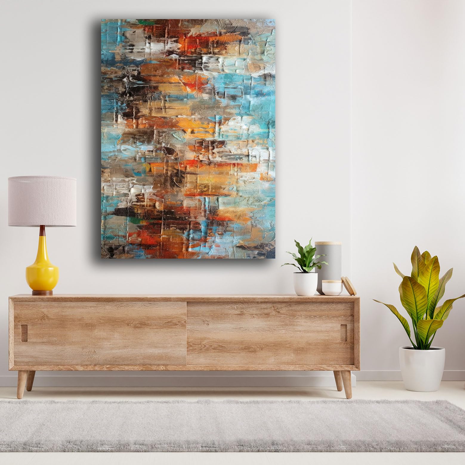 Printerland Quadro Moderno Soggiorno Verticale Astratto Industrial Quadri moderni da Parete XXL grande Stampa su tela Canvas Decorazione Murale muro Arredo Camera da letto Cucina (70x100 cm, 9)