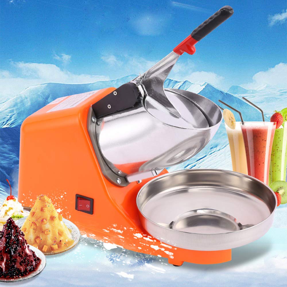 Elektrisch Eisrasierer Maschine, Edelstahl Eiscrusher 65kg/H, 40 * 18 * 31cm Tragbare Eiswürfelmaschine, 380W, Für Kaltgetränken, Milchtee, Smoothies, Milchshakes, Bar-Mixern