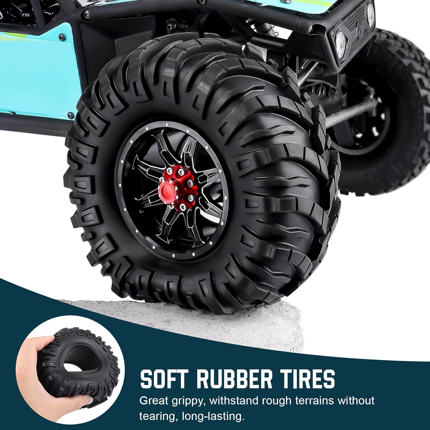2.2 Crawler Tires with Foam for 1/10 RC Rock Crawler Traxxas TRX4 Axial SCX10 II III AX10 Wraith D90 Redcat Gen 8 (4pcs)