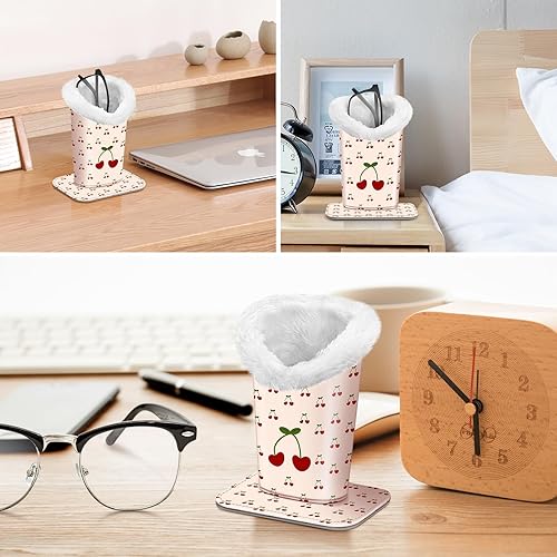Miniatura 220 de Fintie Soporte para anteojos forrado de felpa con base magnética, estuche de cuero vegano prémium para lentes