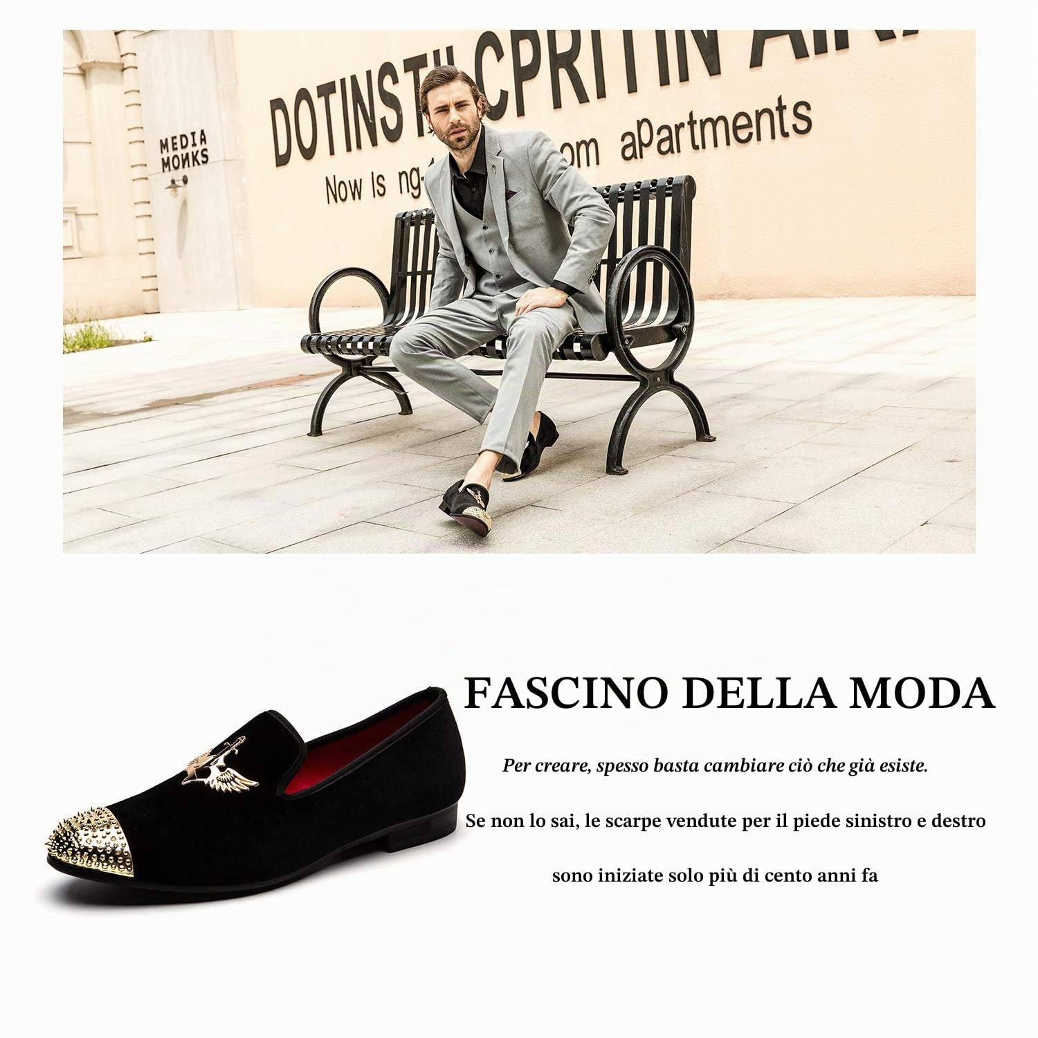 JITAI Mocassini alla Moda E Scarpe in Ecopelle dei Mocassini da Festa da Uomo Scarpe Eleganti Uomo