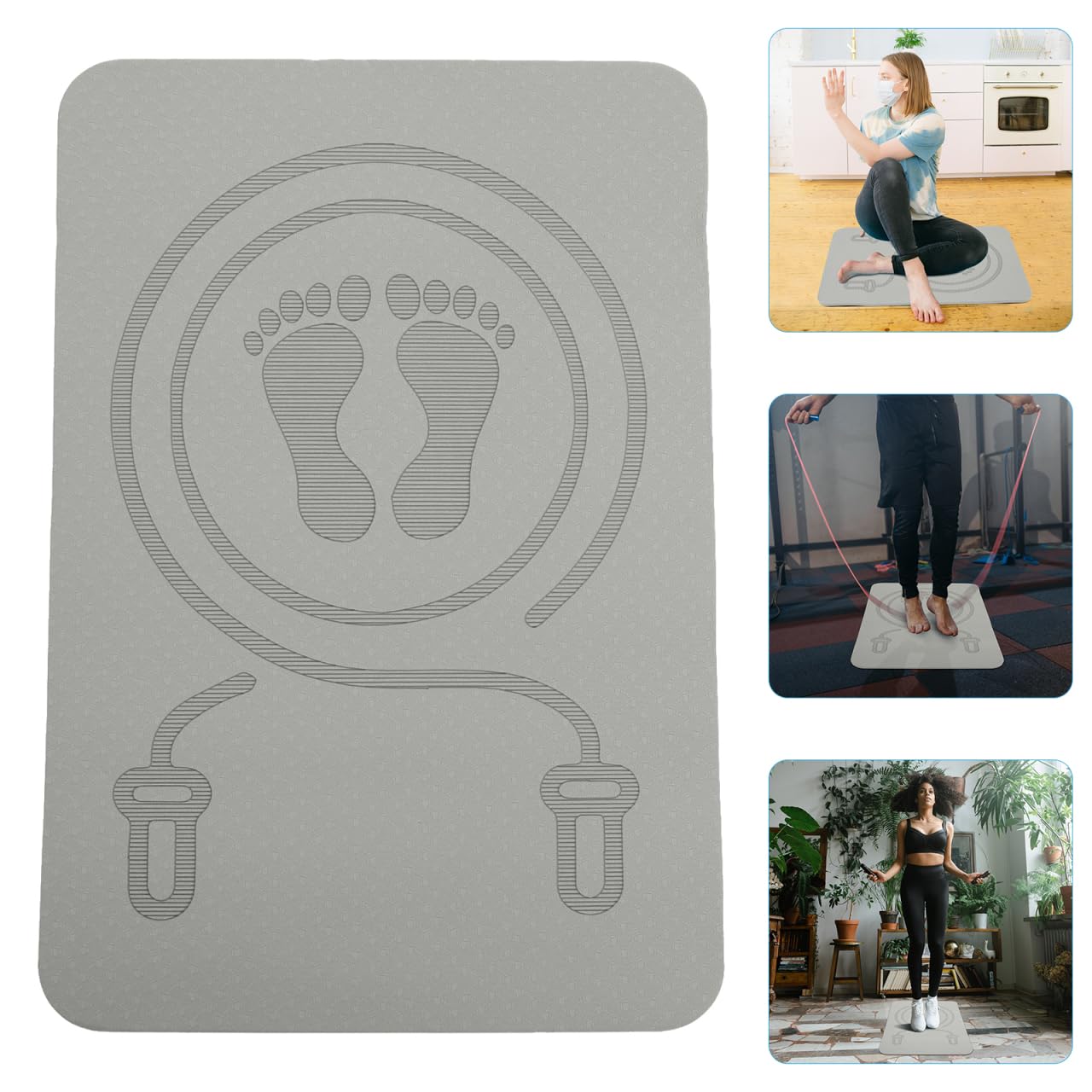 Sprungmatte gymnastikmatten turnmatten Arbeit von zu Hause aus Fitness Springseilteppich schlagschnur Innenmatten Fitnessmatte für den Haushalt Seilmatte für den Haushalt verdicken