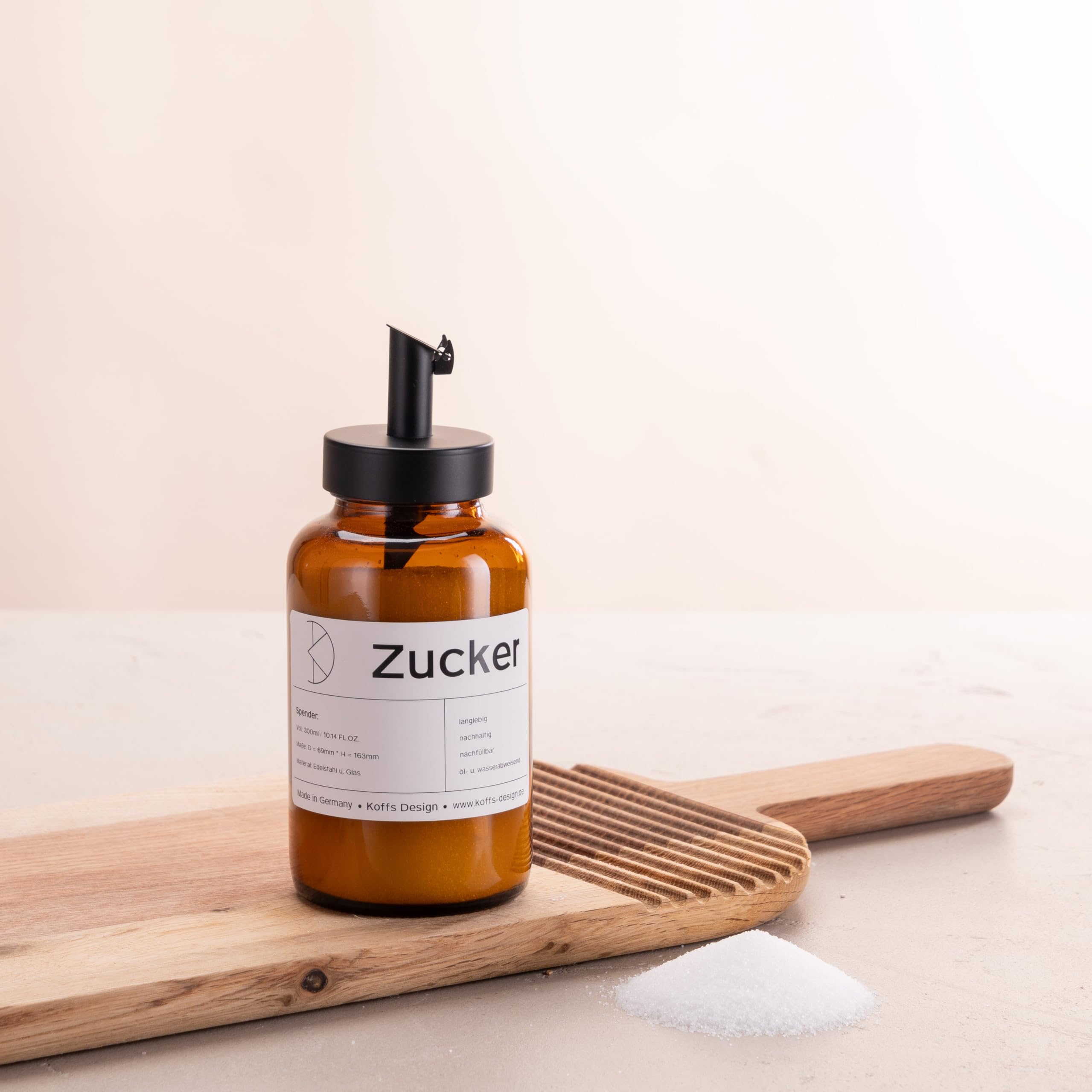 Zuccheriera In Vetro Con Dosatore Acciaio - Dispenser Per Zucchero, Semi E Spezie, 200ml - Foto 5