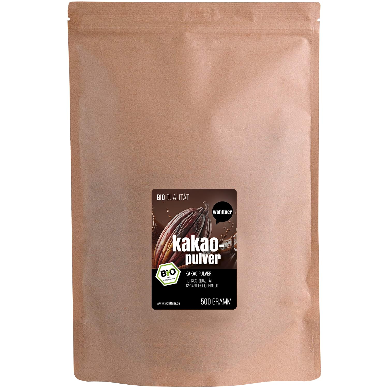 Echter Rohkakao aus der ganzen Kakaobohne + Bio Kakaopulver Raw aus Peru/Ecuador von Wohltuer