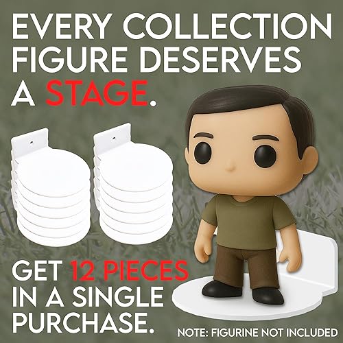 Miniatura 2 de Tapeera Paquete de 12 exhibidores de acrílico blanco para estantes Funko Pop, adecuado para figuras en caja y sin caja, exhibición de pared de