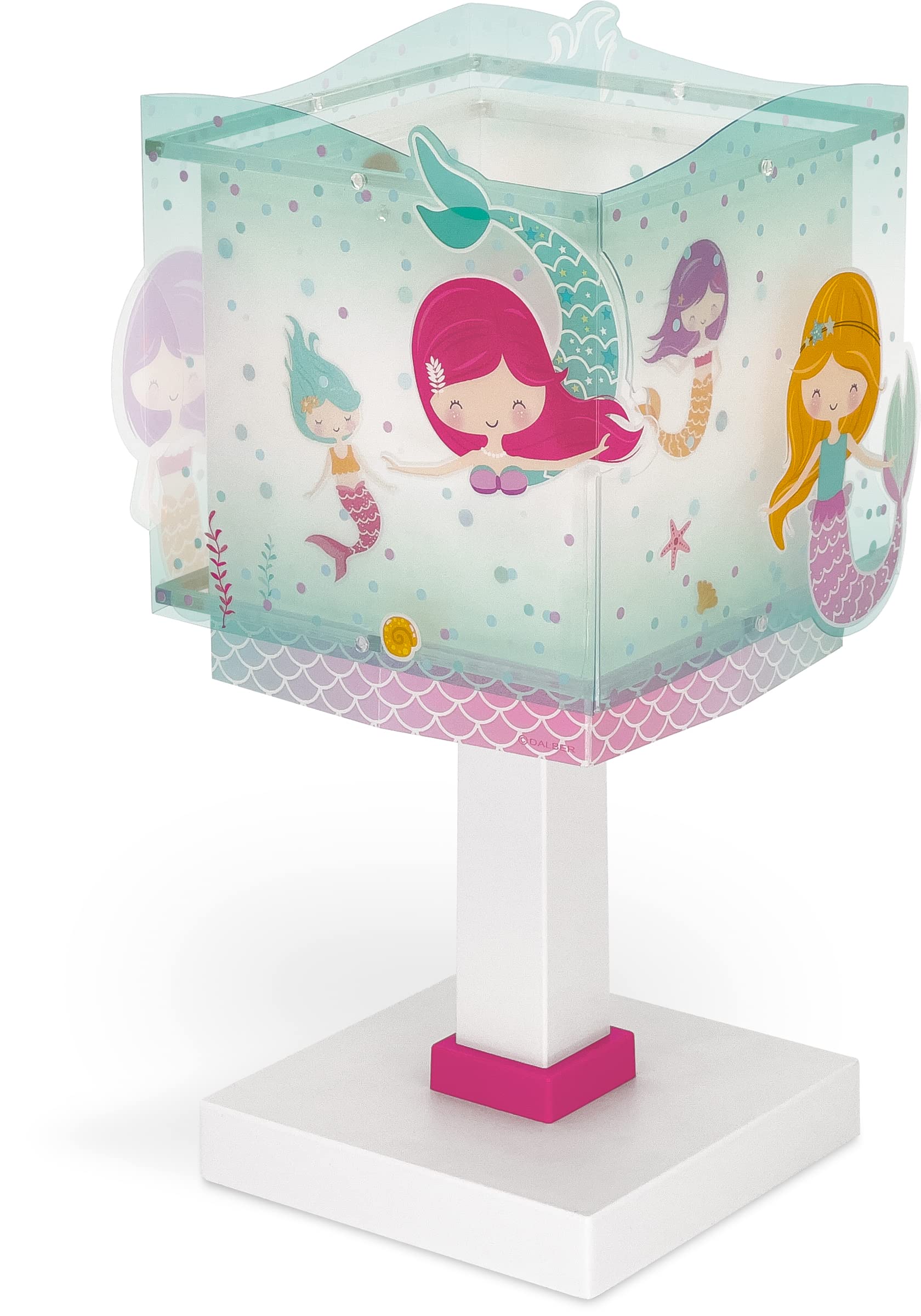 Dalber Lámpara de mesa o mesita infantil Mermaids Sirenas, lámparas infantiles, 63441, E14