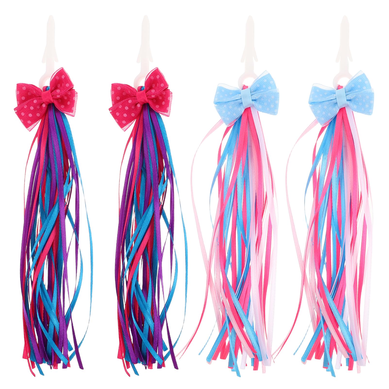 Veemoon 4pcs Bike Handlebar Streamers: Colorful Kids Bike Tassel Ribbon - Tassels for Scooter and Bicycle - Vibrant Ribbon Decorations for Boys Girls