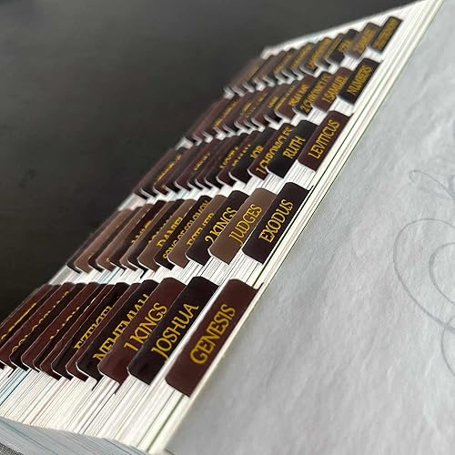 Miniatura 2 de Thinkor Pestañas de la Biblia de reposicionamiento, calcomanías lanimadas de impresión grande de lámina dorada, pestañas bíblicas fáciles de leer y