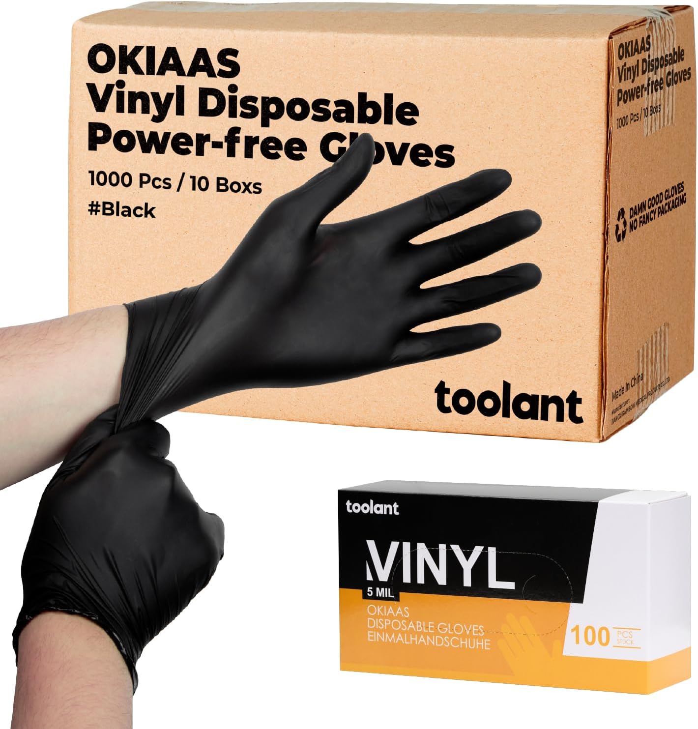 OKIAAS Black Vinyl Gloves