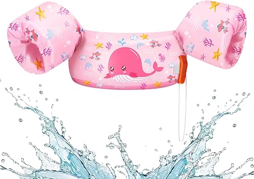 Miniatura 32 de HeySplash Chaleco de natación para niños pequeños, flotadores para niños de 22 a 44 libras, chaqueta de natación para niños con correa ajustable,
