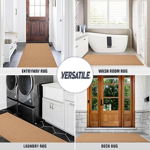 Miniatura 7 de Alfombra de pasillo de 2 x 6 pies para interiores y exteriores, alfombras de área con respaldo de goma antideslizante para pasillo, cocina, entrada,